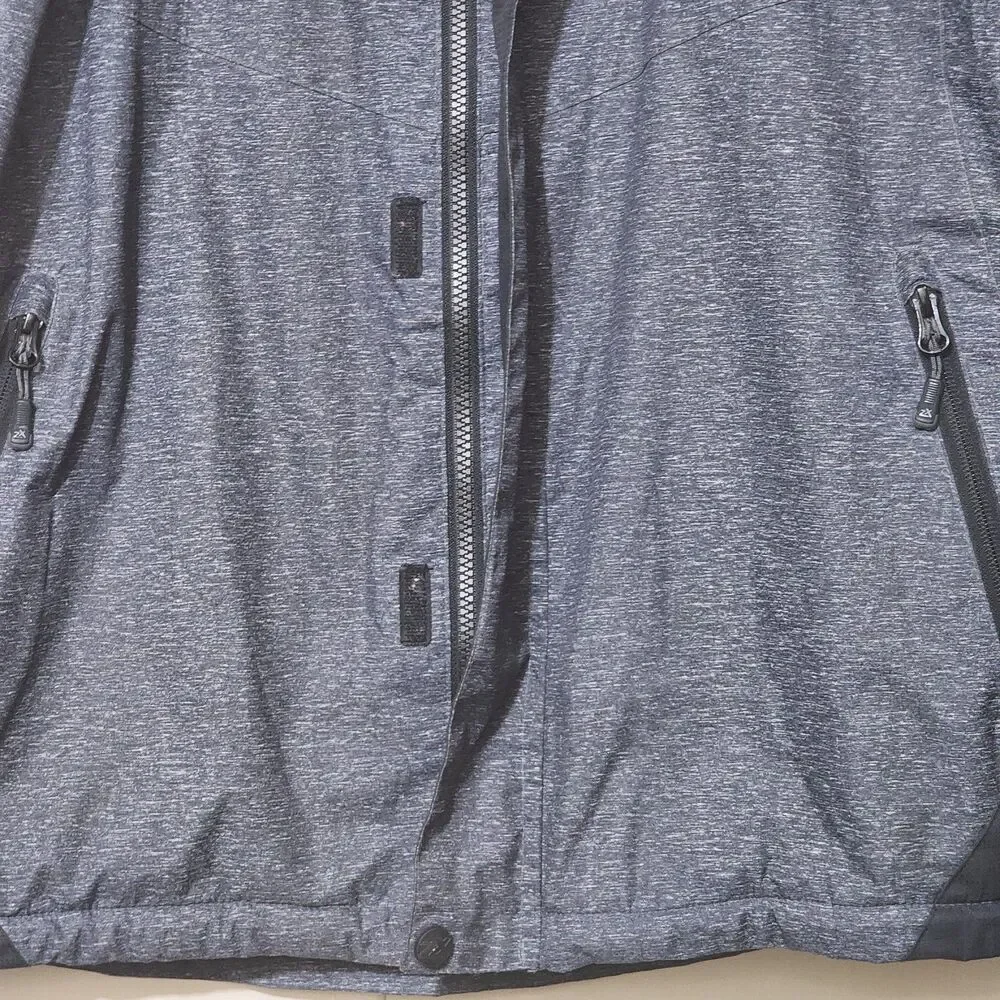 Zero Xposur Mens Large Black Heather Gray Softshell Zip Up Mid Weight Coat